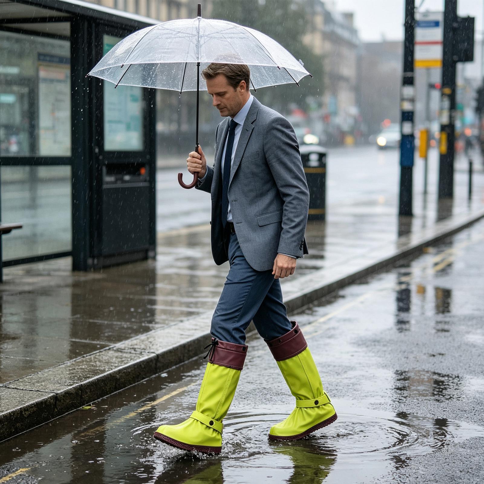 Cycling Commute In Rain - Capas de chuva para sapatos com